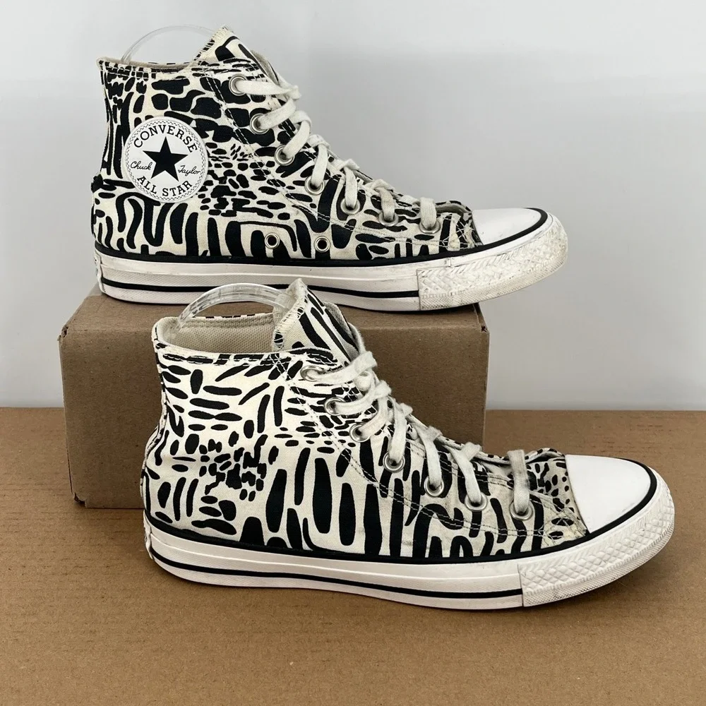Converse Chuck Taylor All Star Hi Animal Print Canvas Sneakers Womens 8 - Picture 2 of 11
